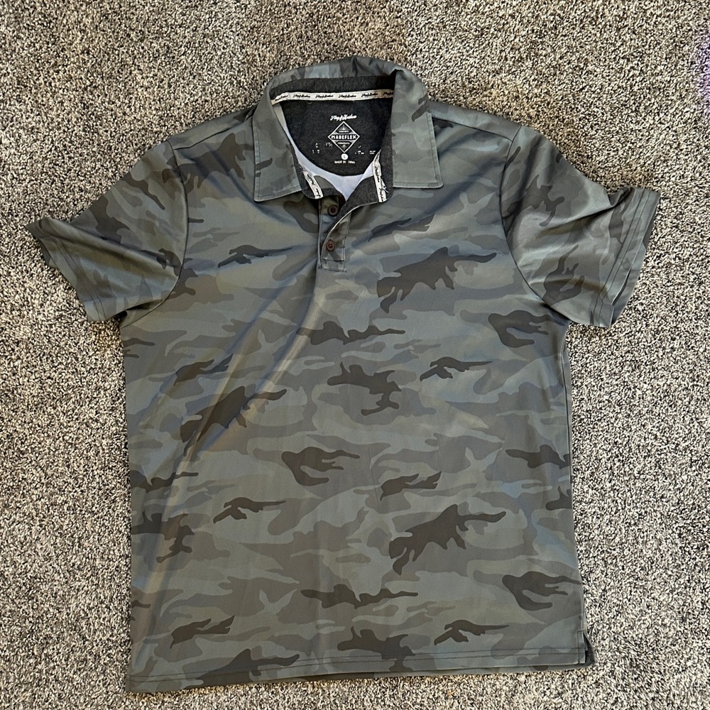 Flag & Anthem Camouflage Polo Shirt Large